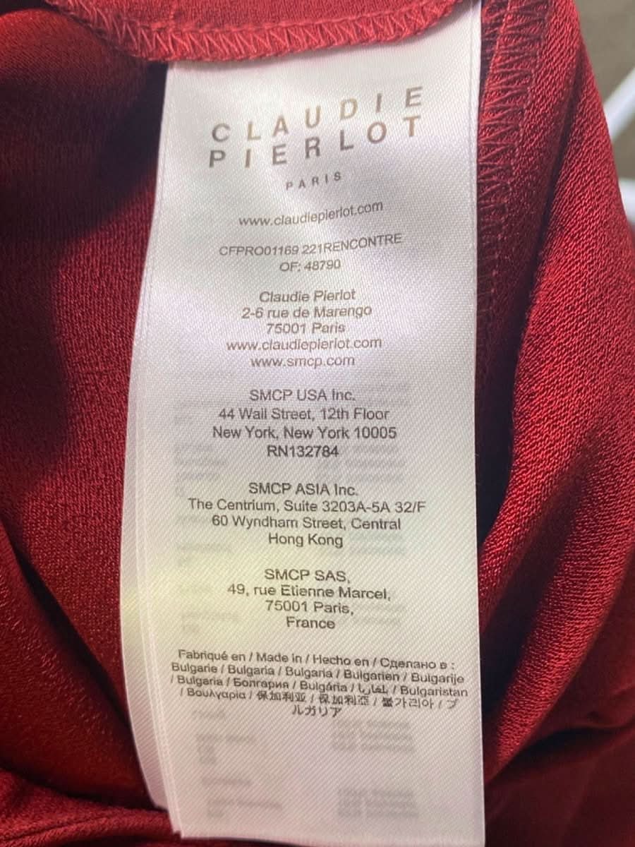 Claudie Pierlot Red Sleeveless V - Neck Dress EUR 36 UK 8 - Reliked