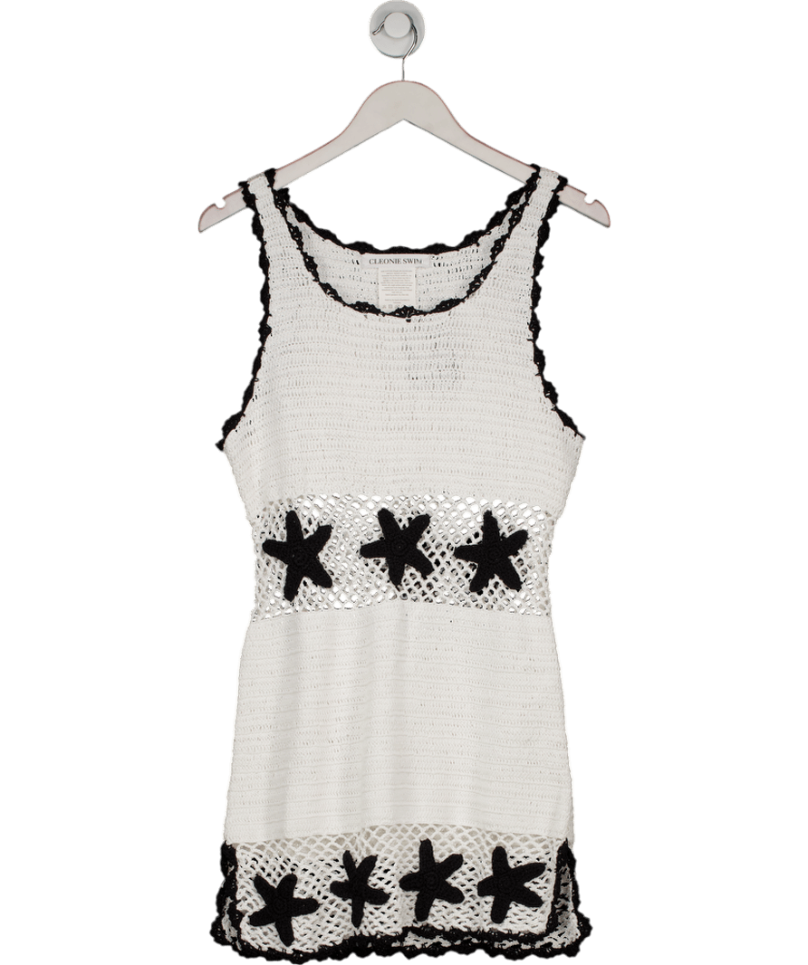 Cleonie Swim Mediterranean Crochet Mini Dress - Black & White UK XS/S - Reliked