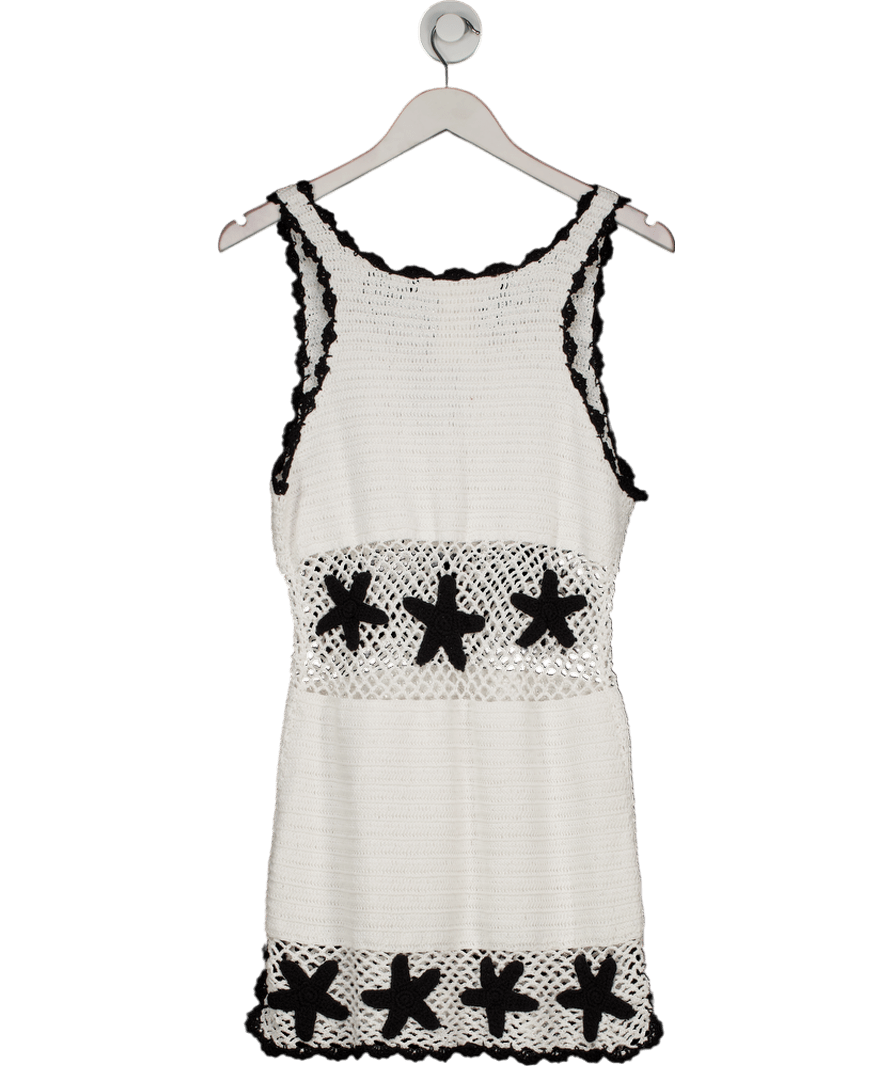 Cleonie Swim Mediterranean Crochet Mini Dress - Black & White UK XS/S - Reliked
