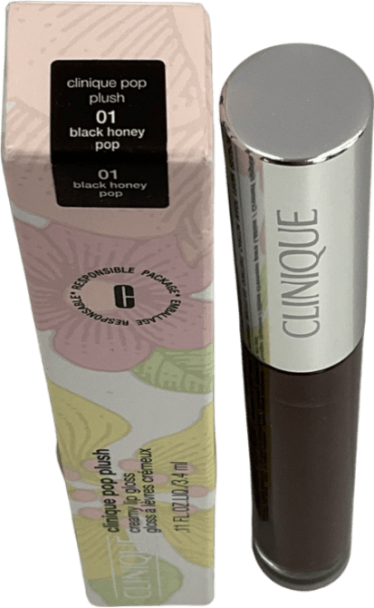 Clinique Pop Plush™ Creamy Lip Gloss 01 Black Honey Pop 3.4ml - Reliked