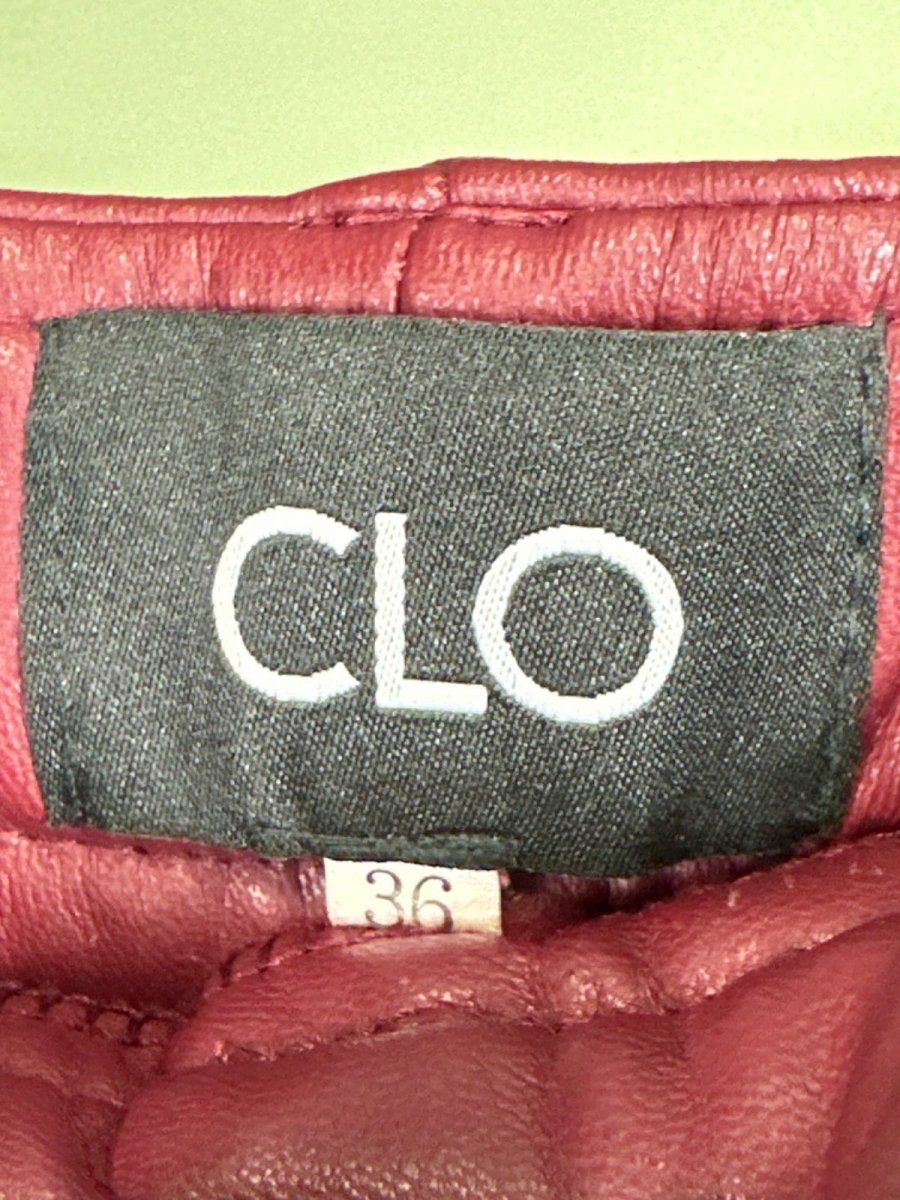 CLO Burgundy Leather Maxi Skirt UK 8 - Reliked