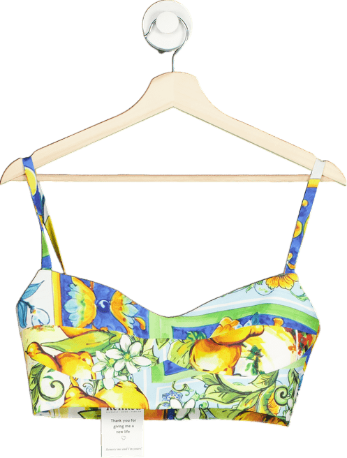 CLO Multi - Coloured Printed Crop Top 36 UK 8 - Reliked