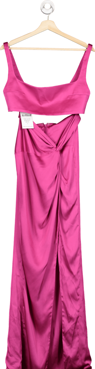 CLO Pink Satin Evening Gown UK 8 - Reliked