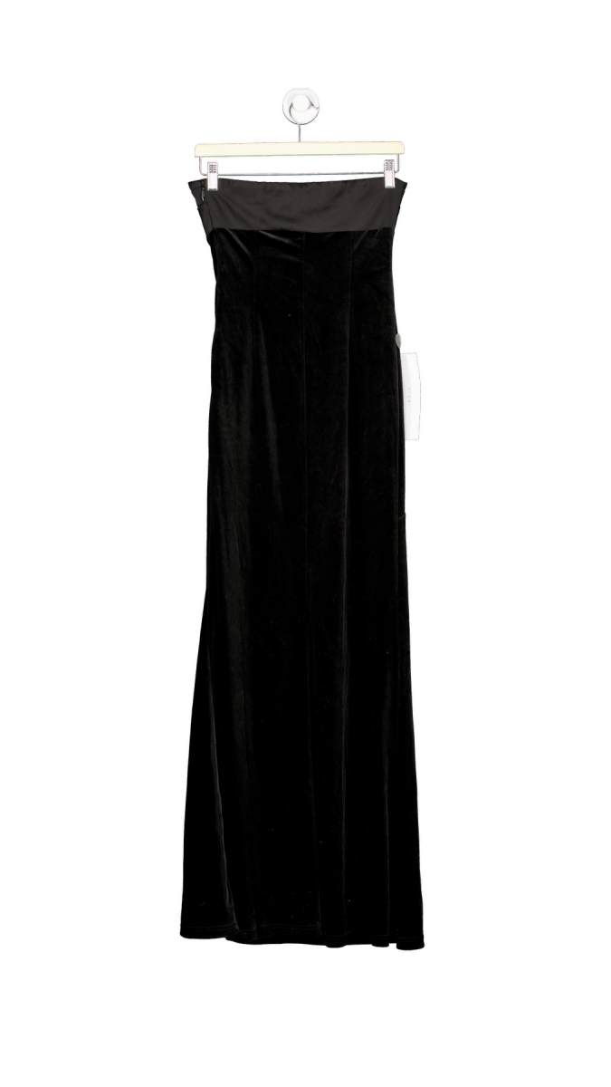 Club L Ambrosi Black Velvet Bandeau Maxi Dress UK 6 - Reliked