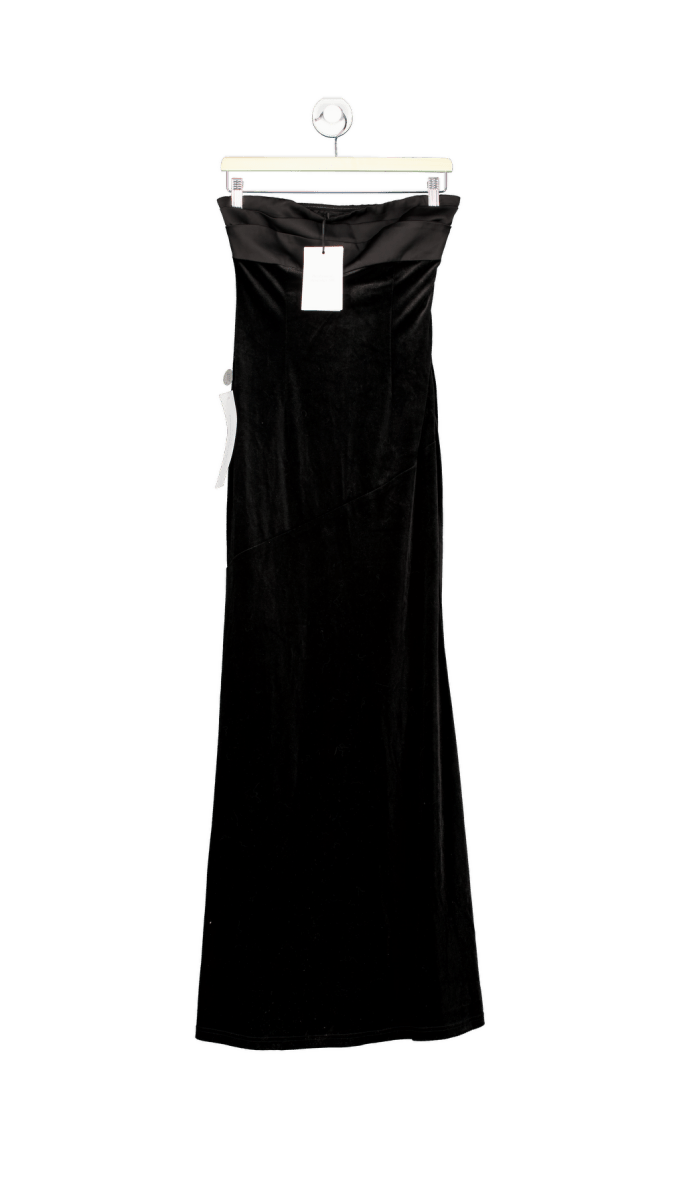 Club L Ambrosi Black Velvet Bandeau Maxi Dress UK 6 - Reliked
