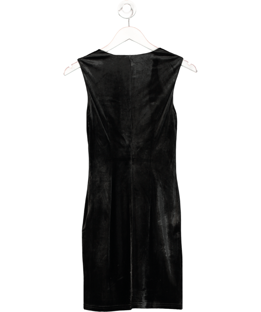 Club L Black Velvet Extreme Plunge Cut Out Mini Dress UK 8 - Reliked