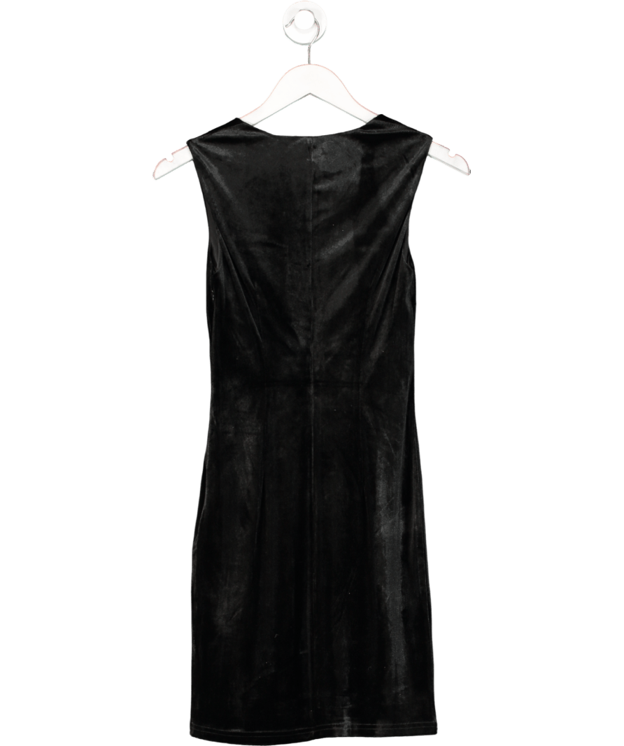 Club L Black Velvet Extreme Plunge Cut Out Mini Dress UK 8 - Reliked