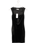 Club L Black Velvet Extreme Plunge Cut Out Mini Dress UK 8 - Reliked
