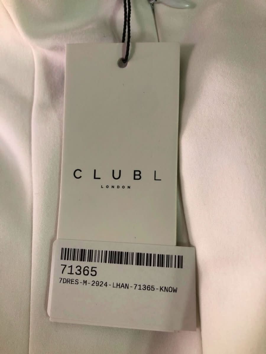 Club L London Cream Floral Print Strapless Ruffle Mini Dress UK 6 - Reliked