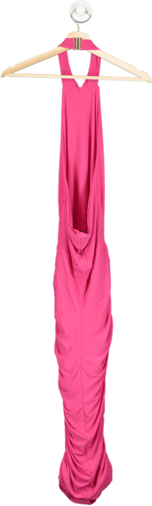 Club L London Pink Ruched Maxi Dress UK 8 - Reliked