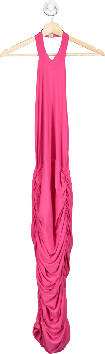 Club L London Pink Ruched Maxi Dress UK 8 - Reliked