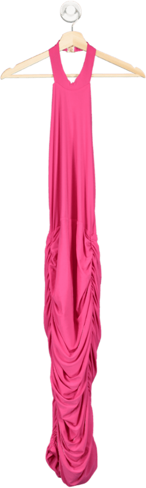 Club L London Pink Ruched Maxi Dress UK 8 - Reliked