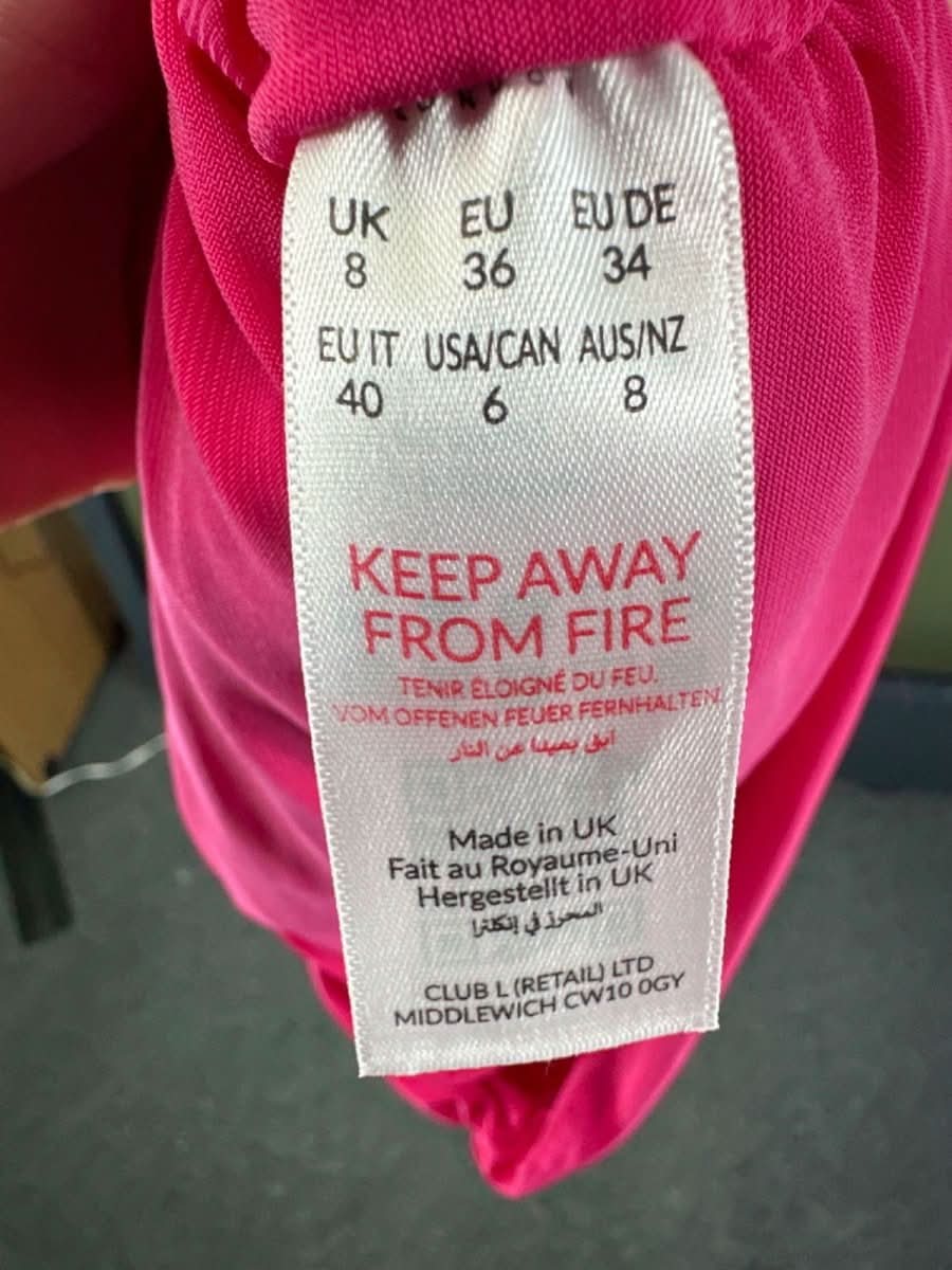 Club L London Pink Ruched Maxi Dress UK 8 - Reliked