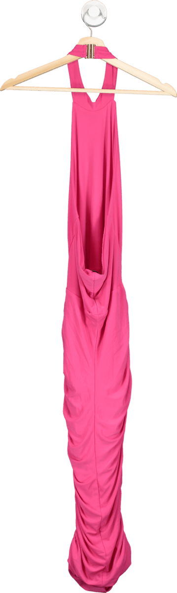 Club L London Pink Ruched Maxi Dress UK 8 - Reliked