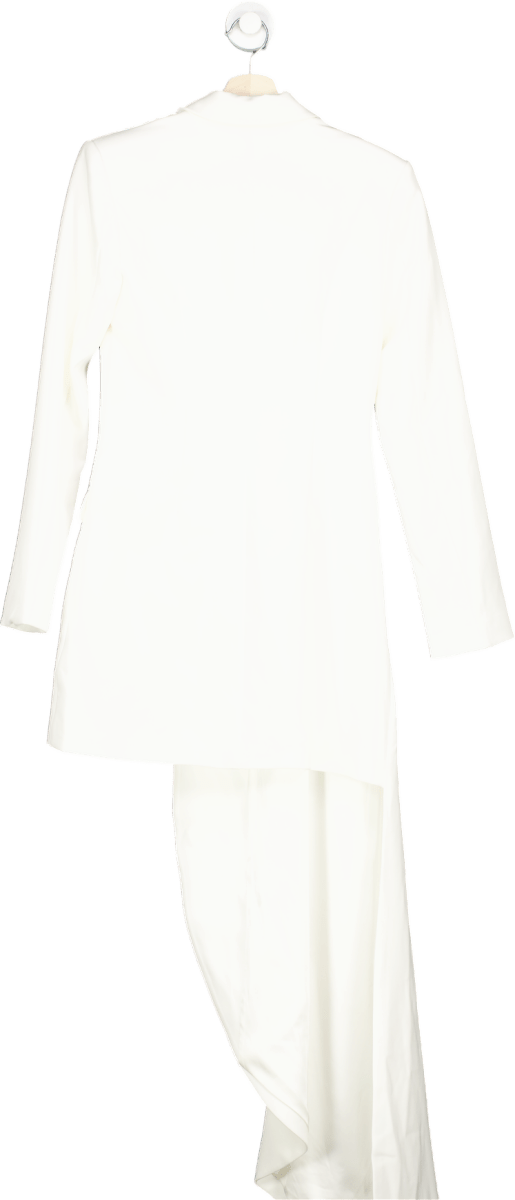 Club L London White Tailored Blazer Mini Dress with Asymmetric Hem UK 6 - Reliked