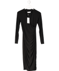 Club L Marcia Black Bodycon Plunge - neck Midi Dress UK 8 - Reliked