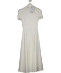 Club L Vicky White High Neck Midi Dress With Puff Sleeves UK 8 - Reliked