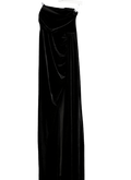 Club L Zafira Black Velvet Strapless Draped Maxi Dress UK 8 - Reliked