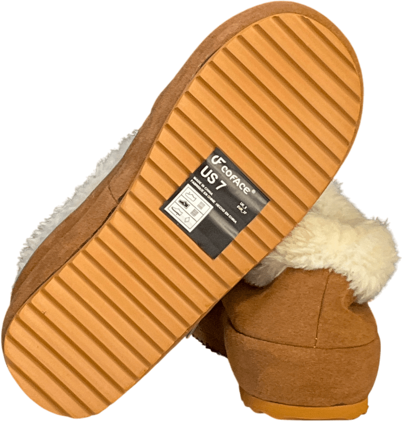 co face Brown House Slippers Warm Lined Micro Suede Fuzzy UK 5 EU 38 👠 - Reliked