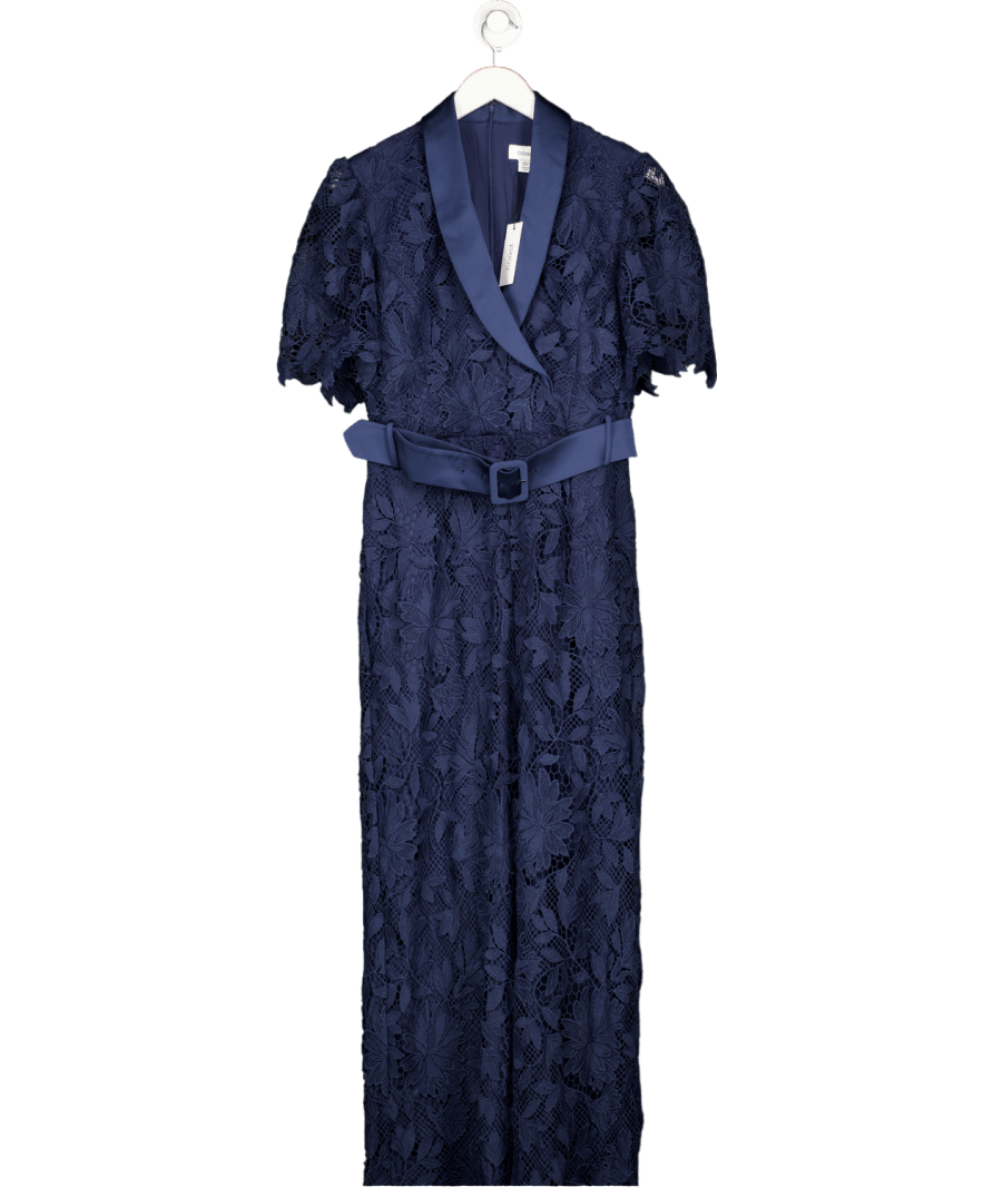 Coast Blue Short Sleeve Lace Wide Leg Jumpsuit UK 12 - Reliked