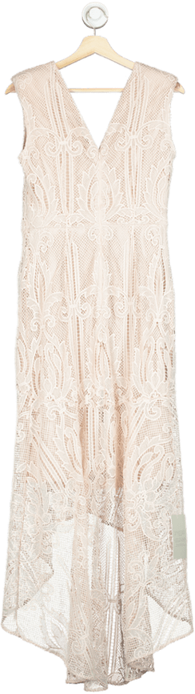 Coast Blush Pink Lace High Low Peplum Dress UK 12 - Reliked