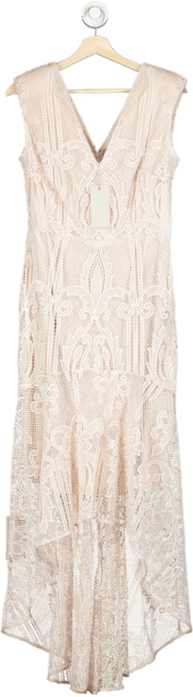 Coast Blush Pink Lace High Low Peplum Dress UK 12 - Reliked