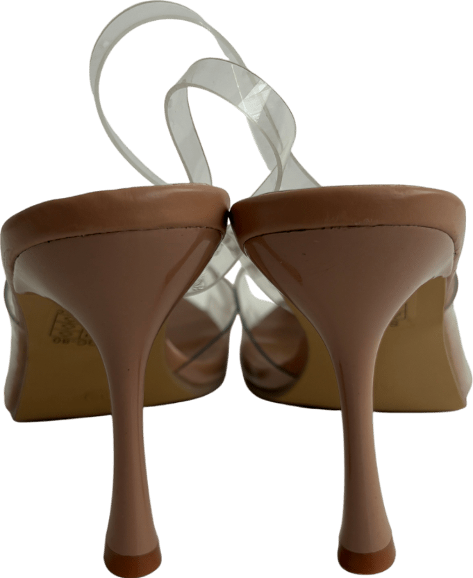 Coast Nude Thilda Diamante Bow Vinyl High Heeled Sandals UK 6 EU 39 👠 - Reliked