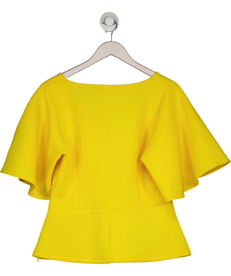 Coast Yellow Flare Sleeve Scuba Top UK 12 - Reliked
