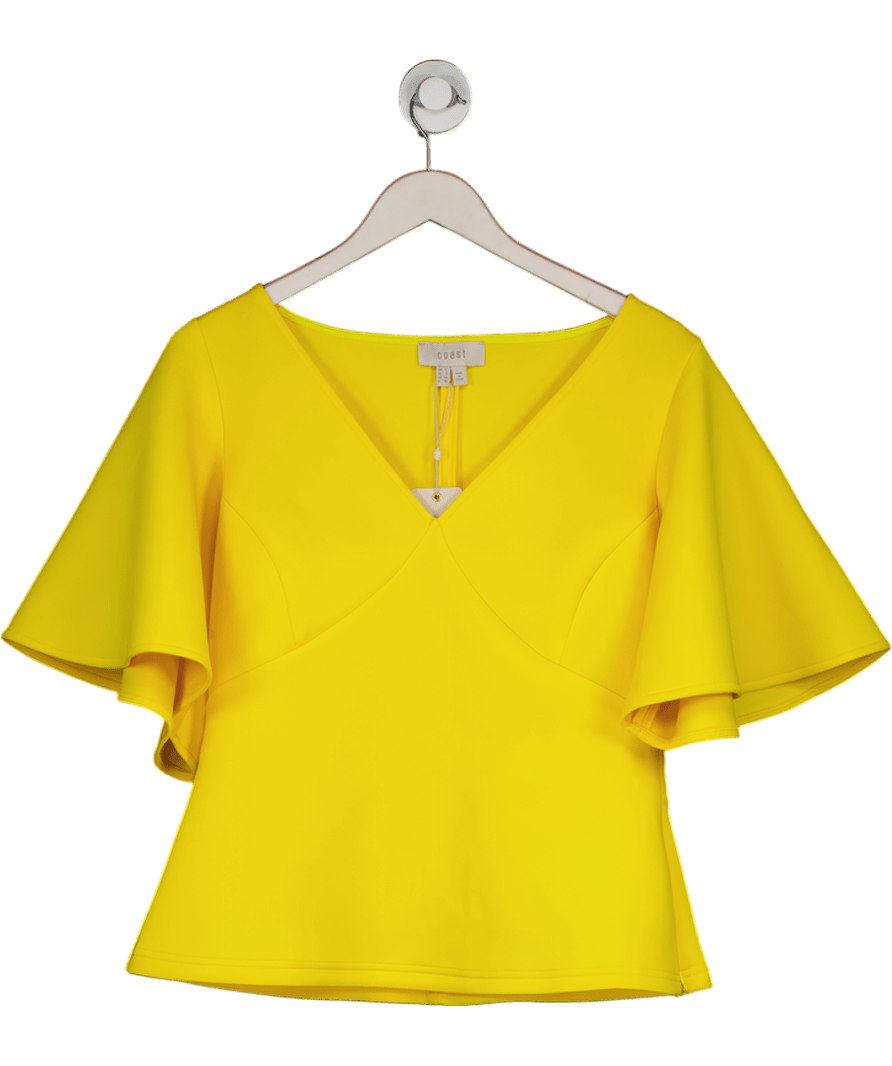 Coast Yellow Flare Sleeve Scuba Top UK 12 - Reliked