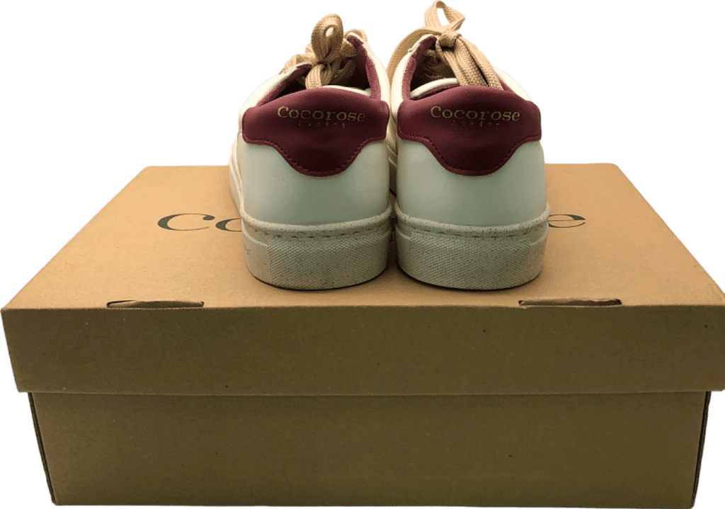Cocorose White Cactus Bordeaux Tab Sneakers UK 7 EU 40 - Reliked