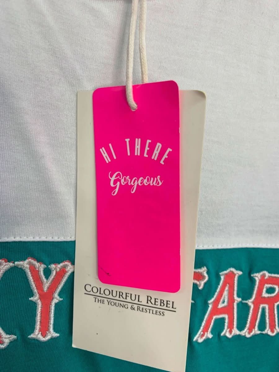 Colourful Rebel Blue/White Lucky Stars Loose Fit Shirt S - Reliked