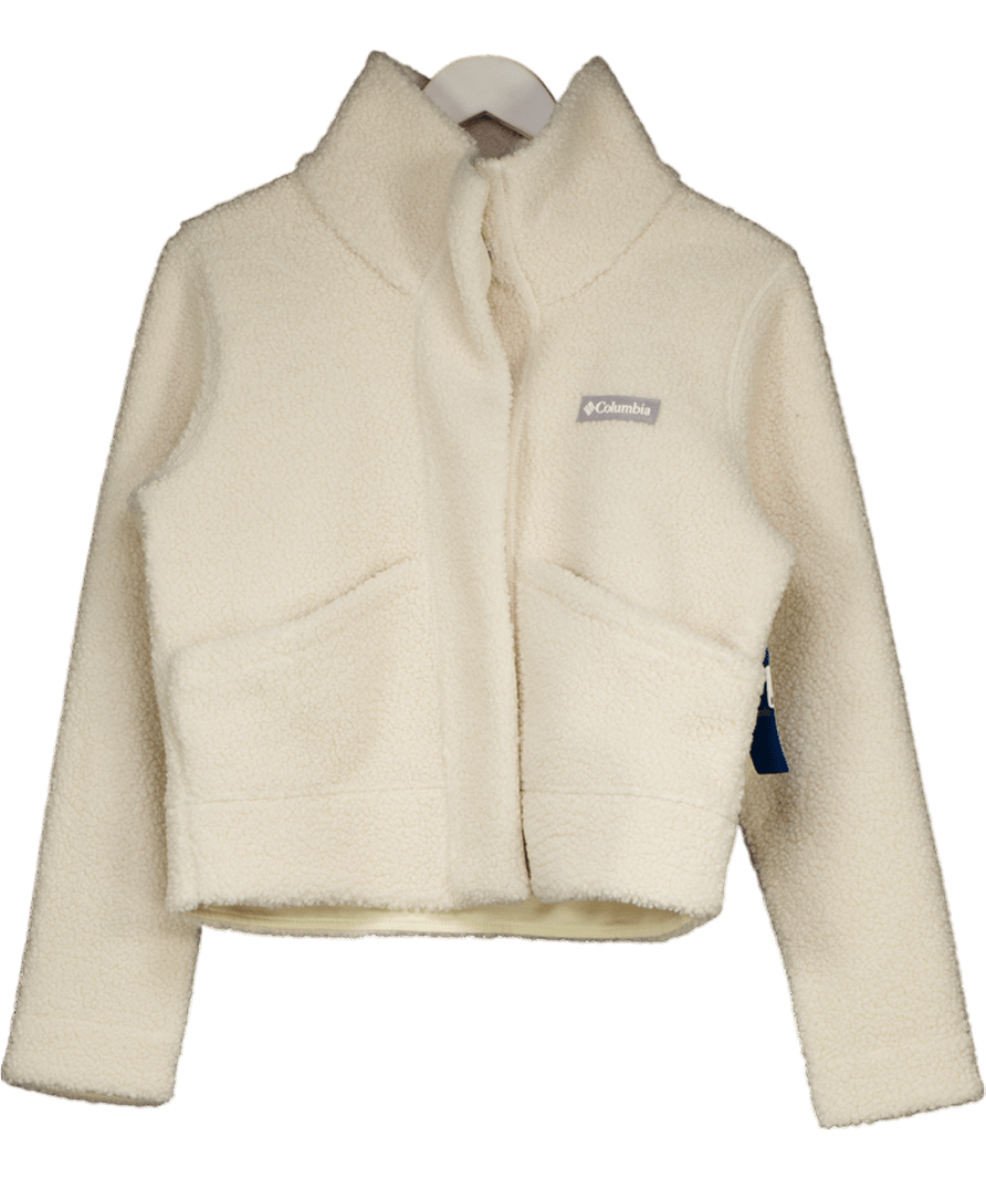 Columbia Cream Funnel Neck Panorama Borg Fleece Jacket UK M - Reliked