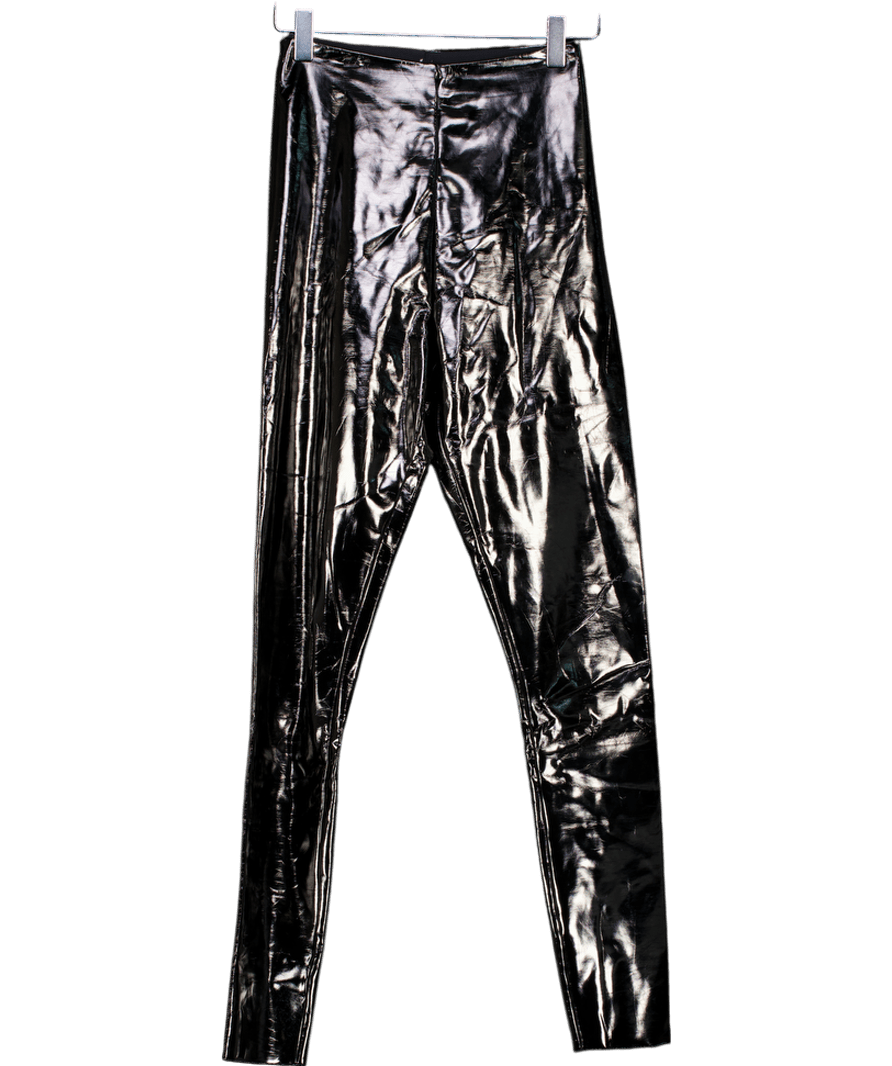 Commando Black Patent Faux - leather Leggings UK XS - Reliked