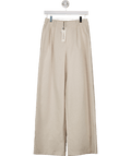 Commense Beige Linen Blend Wide Leg Trousers UK S - Reliked