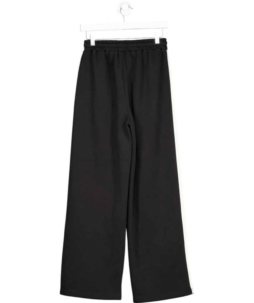 Commense Black / Ivory Side Stripe Wide Leg Trousers UK S - Reliked
