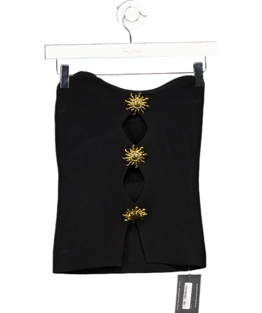 Commense Black Metal Cut - out Knit Sweater Vest UK M - Reliked