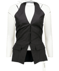 Commense Black Structured Halter Neck Top UK S - Reliked