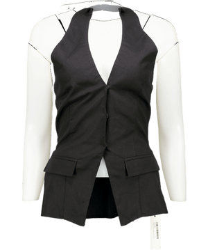 Commense Black Structured Halter Neck Top UK S