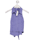 Commense Blue Striped Halter Tie Top UK S - Reliked