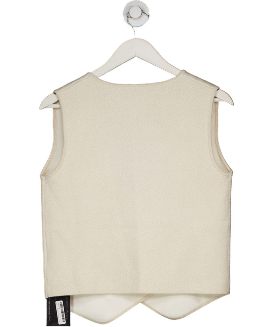 Commense Cream Asymmetric Button Sweater Vest UK S - Reliked