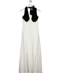 Commense White Halter Neck Cut - out Maxi Dress UK M - Reliked