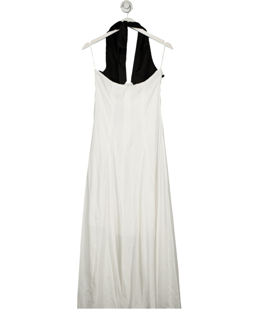Commense White Halter Neck Cut - out Maxi Dress UK M - Reliked