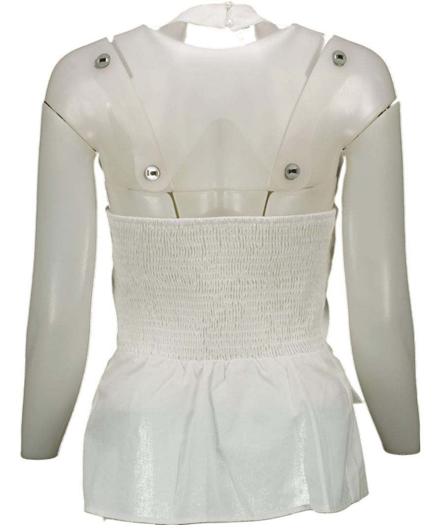 Commense White Halter Neck Structured Top UK S - Reliked