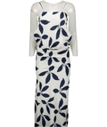 COMMENSE White / Navy Blue Floral Maxi Dress UK M - Reliked