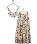 Commense White Two - part Set With Sea Print Bustier & Maxi Skirt S UK XS - Reliked