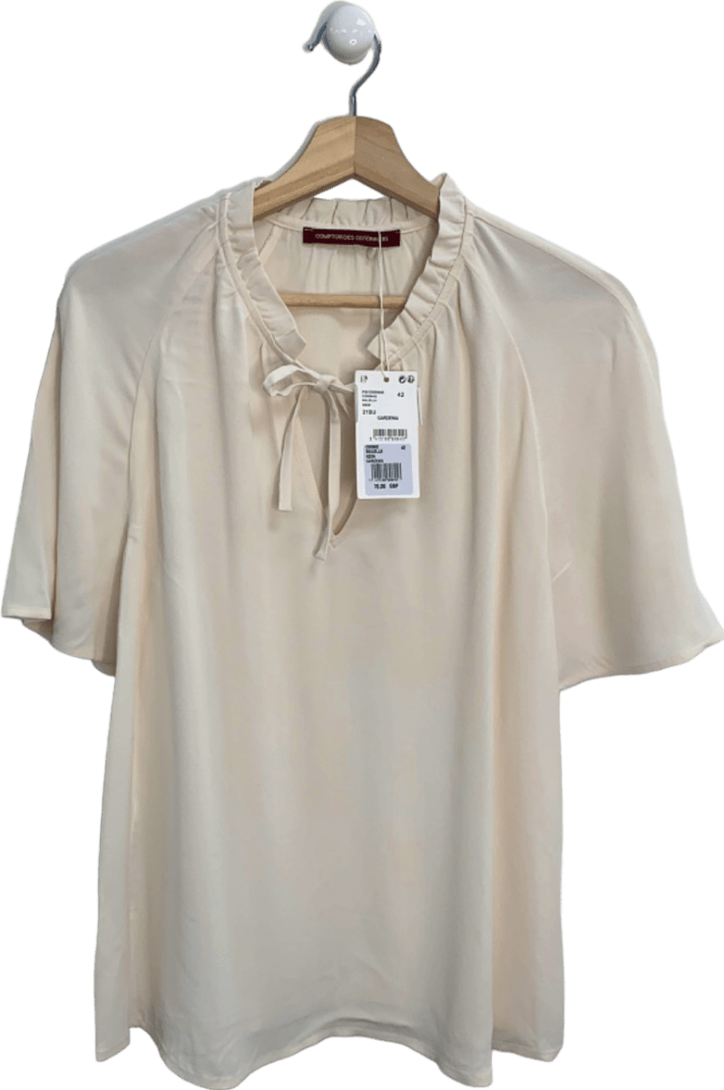 Comptoir des Cotonniers Gardenia Nalella Short Sleeve Blouse EU 42 UK 14 - Reliked