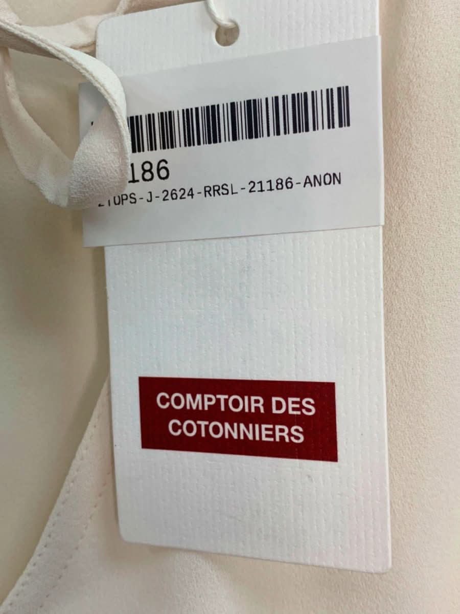 Comptoir des Cotonniers Gardenia Nalella Short Sleeve Blouse EU 42 UK 14 - Reliked