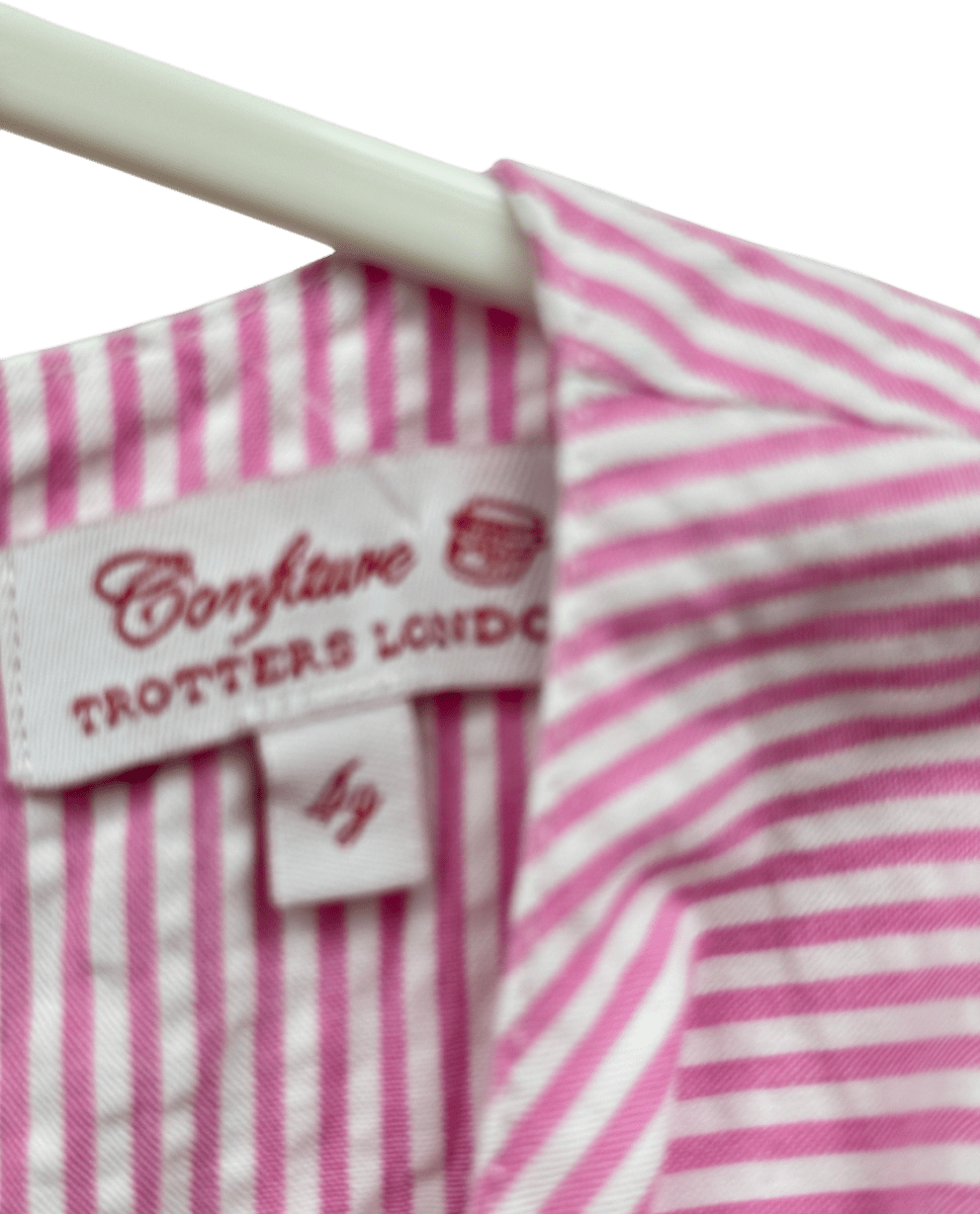 Confiture Pink Striped Duck Dress 4 Years - Reliked