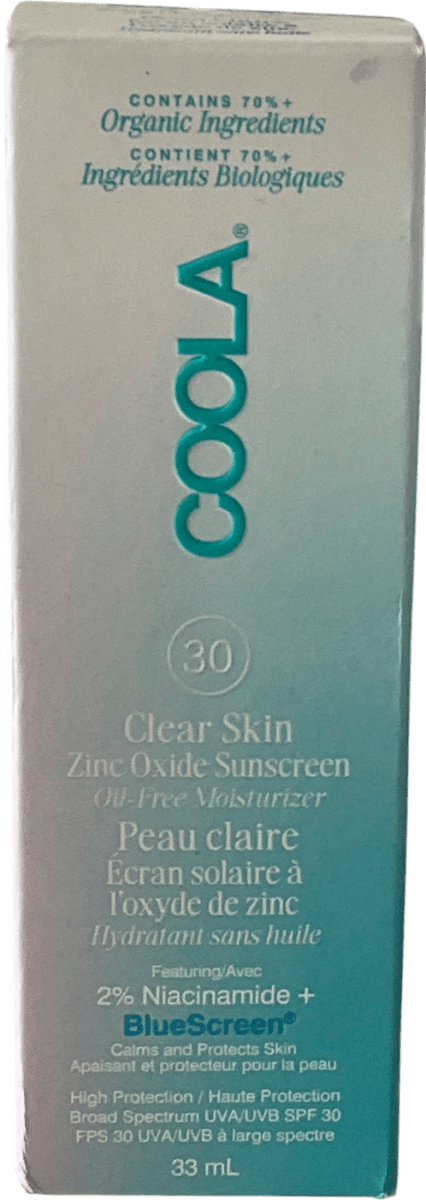 COOLA Clear Skin Oil - free Moisturiser Spf 30 33ml - Reliked