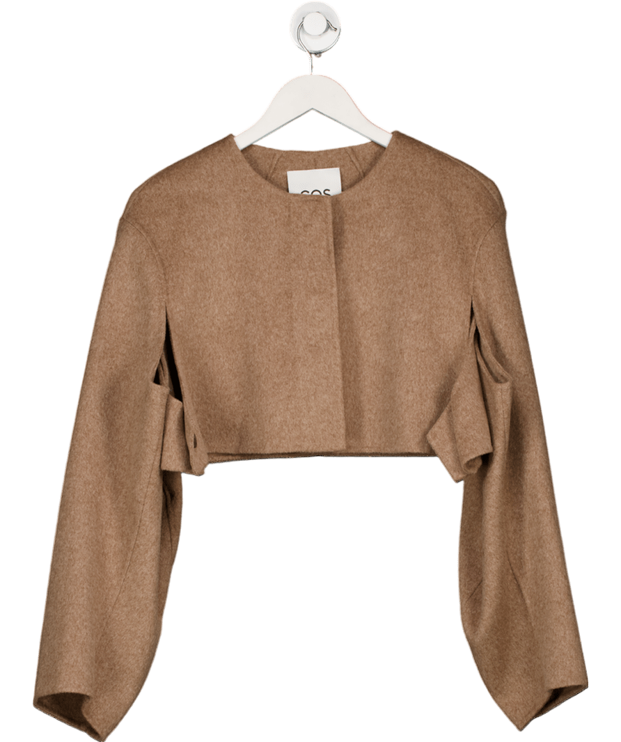 cos Beige Double - faced Cropped Hybrid Jacket UK XS/S - Reliked